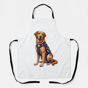 Delantal Camiseta Patriótica para Perro de Servicio Golden 