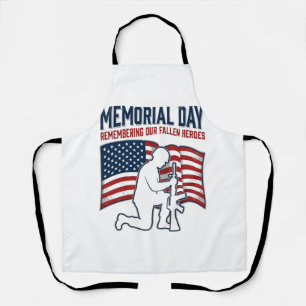 Delantal Camiseta Patriótica Soldado Día de los Caídos Héro