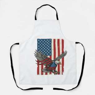 Delantal Camiseta Patriótica Vector Bandera de Águila Vinta