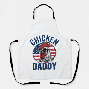 Delantal Camiseta Patriótica Vintage Gallo Papá Pollo Desi