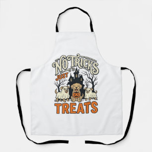 Delantal Camiseta Perro Fantasma Halloween Sin Trucos Solo
