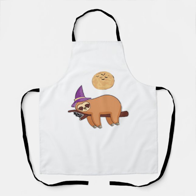 Delantal Camiseta Premium Halloween Witch Sloth (Anverso)