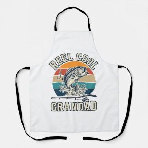 Delantal Camiseta puesta de sol vintage de pesca Abuelo gen