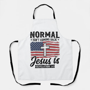 Delantal Camiseta Revelación de Jesús No Volverá Lo Normal_