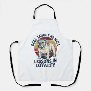 Delantal Camiseta Sabiduría de Perro Bulldog Vintage Lecció
