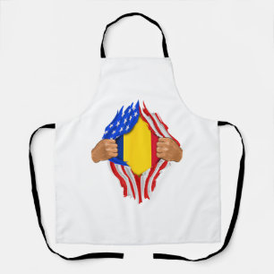 Delantal Camiseta Sangre Rumana Dentro de Mí Bandera de Rum