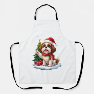 Delantal Camiseta sin Mangas Funny Peace Hand Shih Tzu Chri