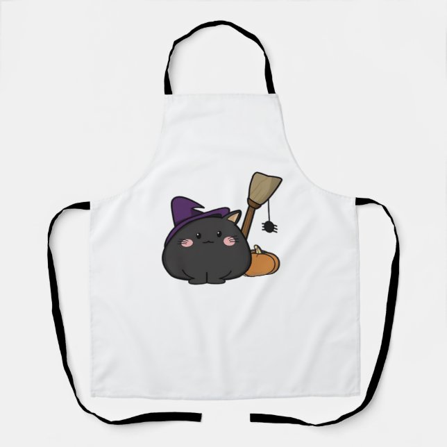 Delantal Camiseta sobredimensionada para gatos de Halloween (Anverso)
