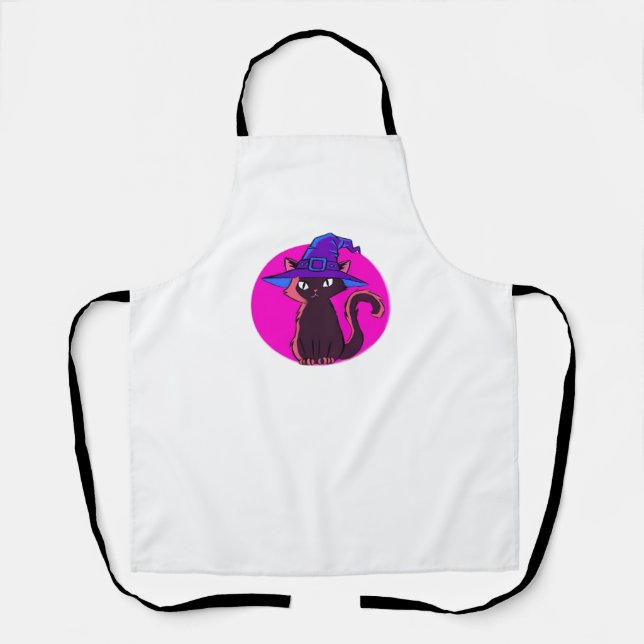 Delantal Camiseta sobredimensionada para gatos de Halloween (Anverso)
