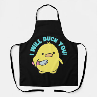 Delantal Camiseta te atormentaré" Gracioso pato con un cuch
