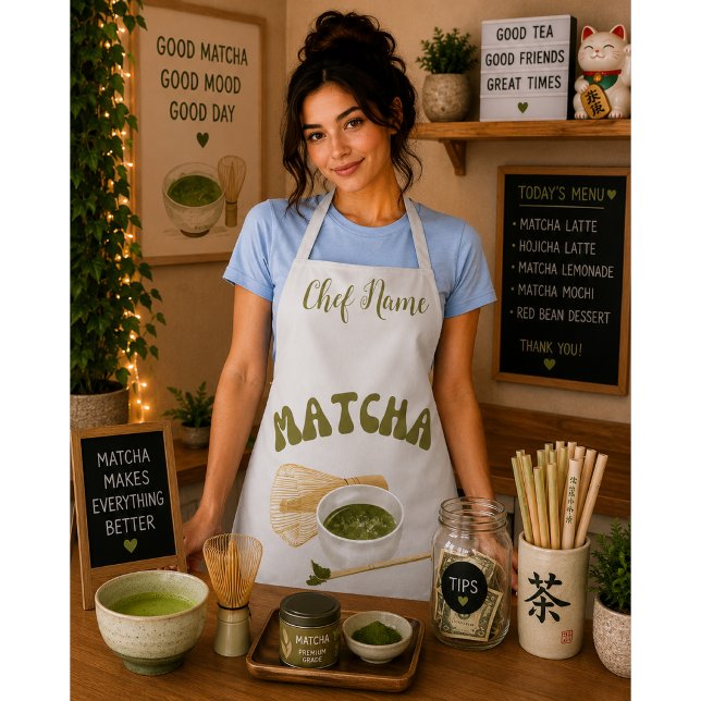 Delantal Camiseta Té Verde Matcha, Mejores Tés (Subido por el creador)