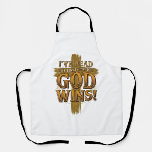 Delantal Camiseta tipográfica vintage cristiana Dios gana C