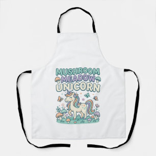 Delantal Camiseta Unicornio Hongo Pradera Unicornio De Moda