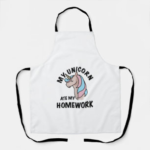Delantal Camiseta Unicornio Se Comió Mi Tarea Niña Mujeres