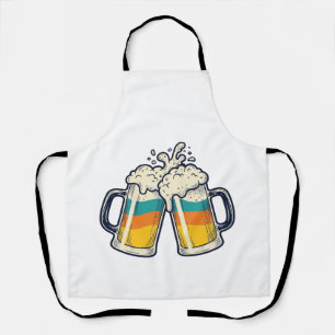 Delantal Camiseta Vector Cheers Vintage Rainbow Beer Mug_1