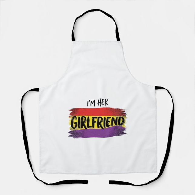 Delantal Camiseta Vector Orgullo Arcoíris Soy Su Novia (Anverso)