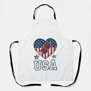 Delantal Camiseta Vector Vintage Corazón Petardo Patriótico