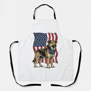Delantal Camiseta Vectorial de Diseño de Perro Patriótico V