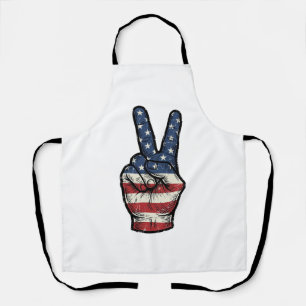 Delantal Camiseta vectorial de mano de paz patriótica vinta