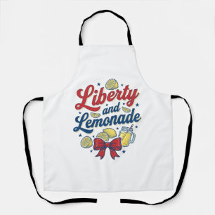 Delantal Camiseta Vectorial Patriótica de Limonada y Libert