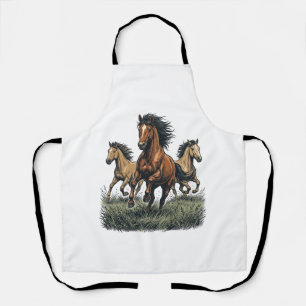 Delantal Camiseta Vectorial Western de Caballos Salvajes Co