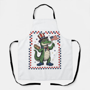 Delantal Camiseta Vintage Bandera de Hot Dog de Cocodrilo P