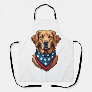 Delantal Camiseta vintage con bandana de Golden Retriever p