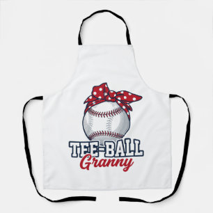 Delantal Camiseta Vintage de béisbol Tee Ball Granny Bow_1