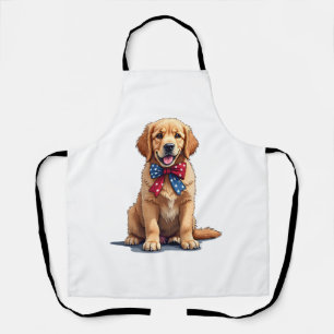 Delantal Camiseta Vintage de Cachorro Golden Retriever Patr