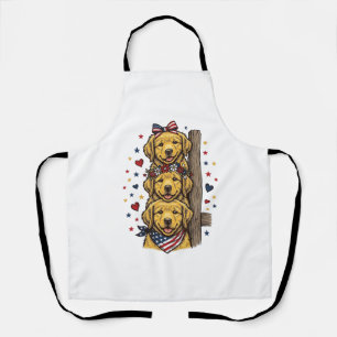 Delantal Camiseta Vintage de Cachorros Golden Retriever Pat