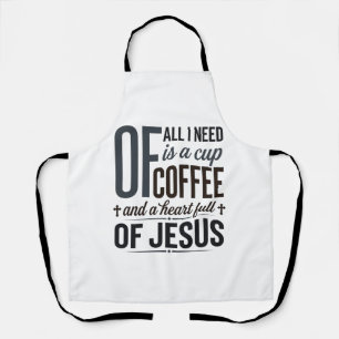 Delantal Camiseta Vintage de Diseño de Cita de Jesús Café C
