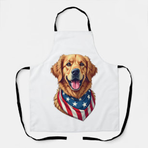 Delantal Camiseta Vintage de Golden Retriever con Estrellas