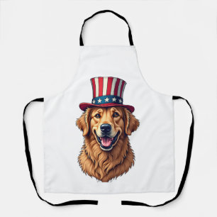 Delantal Camiseta Vintage de Golden Retriever del Cuatro de