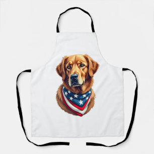 Delantal Camiseta Vintage de Golden Retriever Todo American