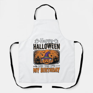 Delantal Camiseta Vintage de Halloween Cumpleaños Bruja Cal