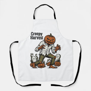 Delantal Camiseta Vintage de Halloween de Monstruo de Cabez