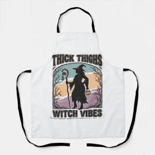 Delantal Camiseta Vintage de Halloween Vibraciones de Bruja
