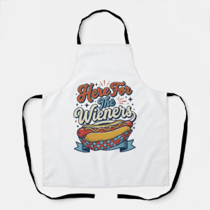 Delantal Camiseta Vintage de Hot Dog Aquí por los Wieners_1
