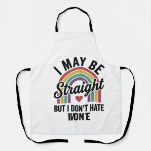 Delantal Camiseta vintage de orgullo arcoíris Straight But 