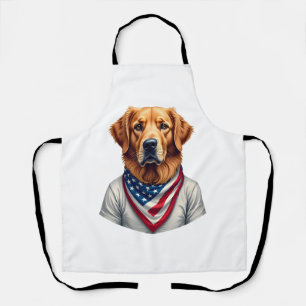 Delantal Camiseta Vintage de Retriever Dorado Canino Americ