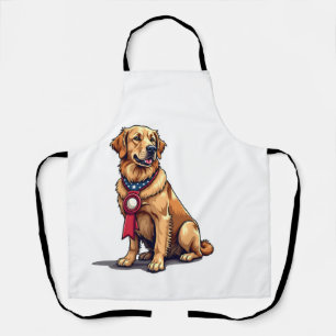 Delantal Camiseta Vintage del Proud American Golden Retriev