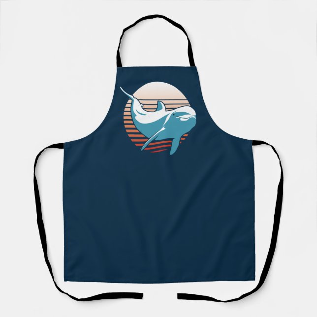 Delantal Camiseta Vintage Delfín (Anverso)