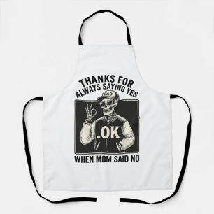 Delantal Camiseta Vintage Divertida de Papá Esqueleto que D