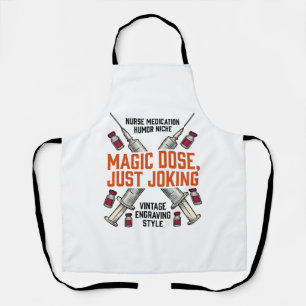 Delantal Camiseta Vintage Dosis Bruja Humor Enfermera Medic