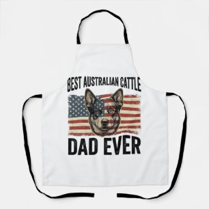 Delantal Camiseta Vintage Patriótica Papá Perro Ganadero Au