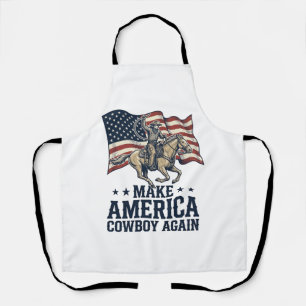 Delantal Camiseta Western Patriótica Haz América Vaquero De