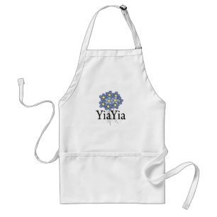 Delantal Camiseta YiaYia Flor Azul Bonita