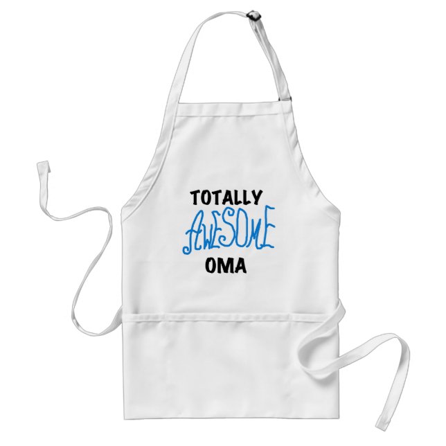Delantal Camisetas y regalos azul Oma totalmente asombrosos (Frente)