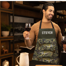 Delantal Camo Walleye nombre pesca deportes al aire libre h