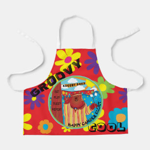 Delantal Campamento Apron con flores - Oso feliz por todas 